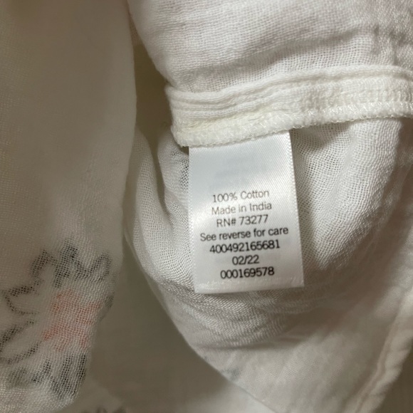 NWT SONIMA Cotton Flutter Sleeve Flower Tank Top Size Medium - Picture 9 of 9